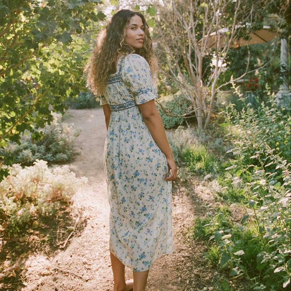Doen Eclipse Dress in Blue Primrose Floral - Picture 8 of 9